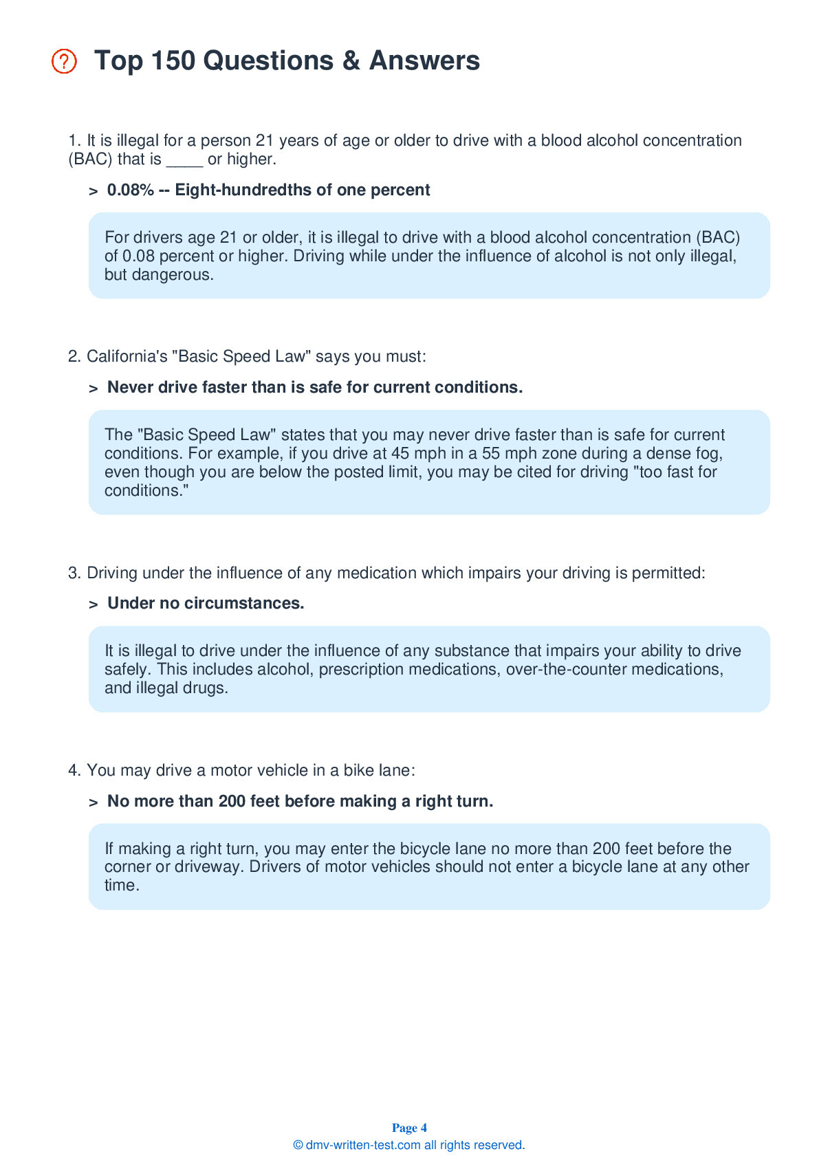 DMV Cheat Sheets 3