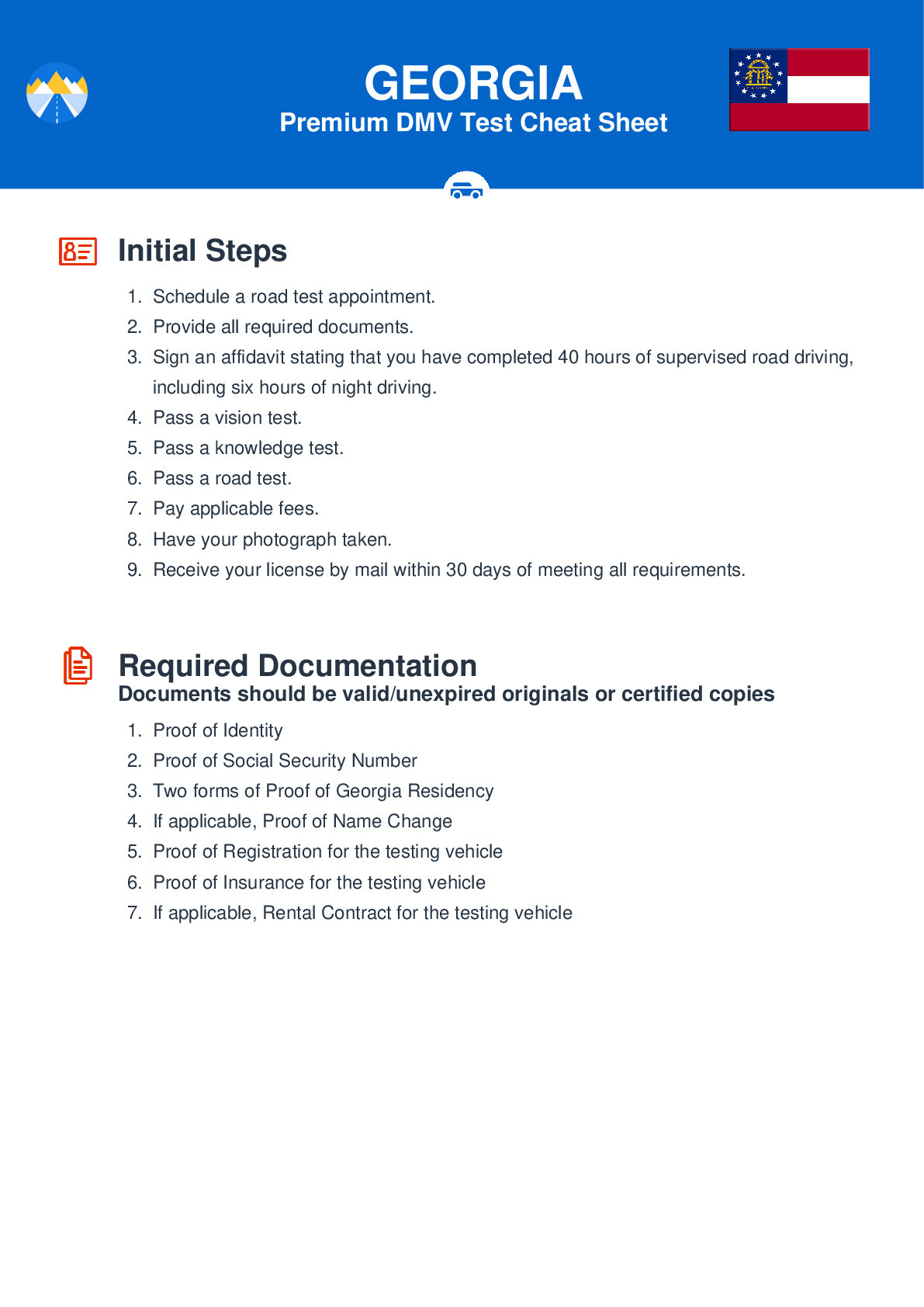DMV Cheat Sheets 1