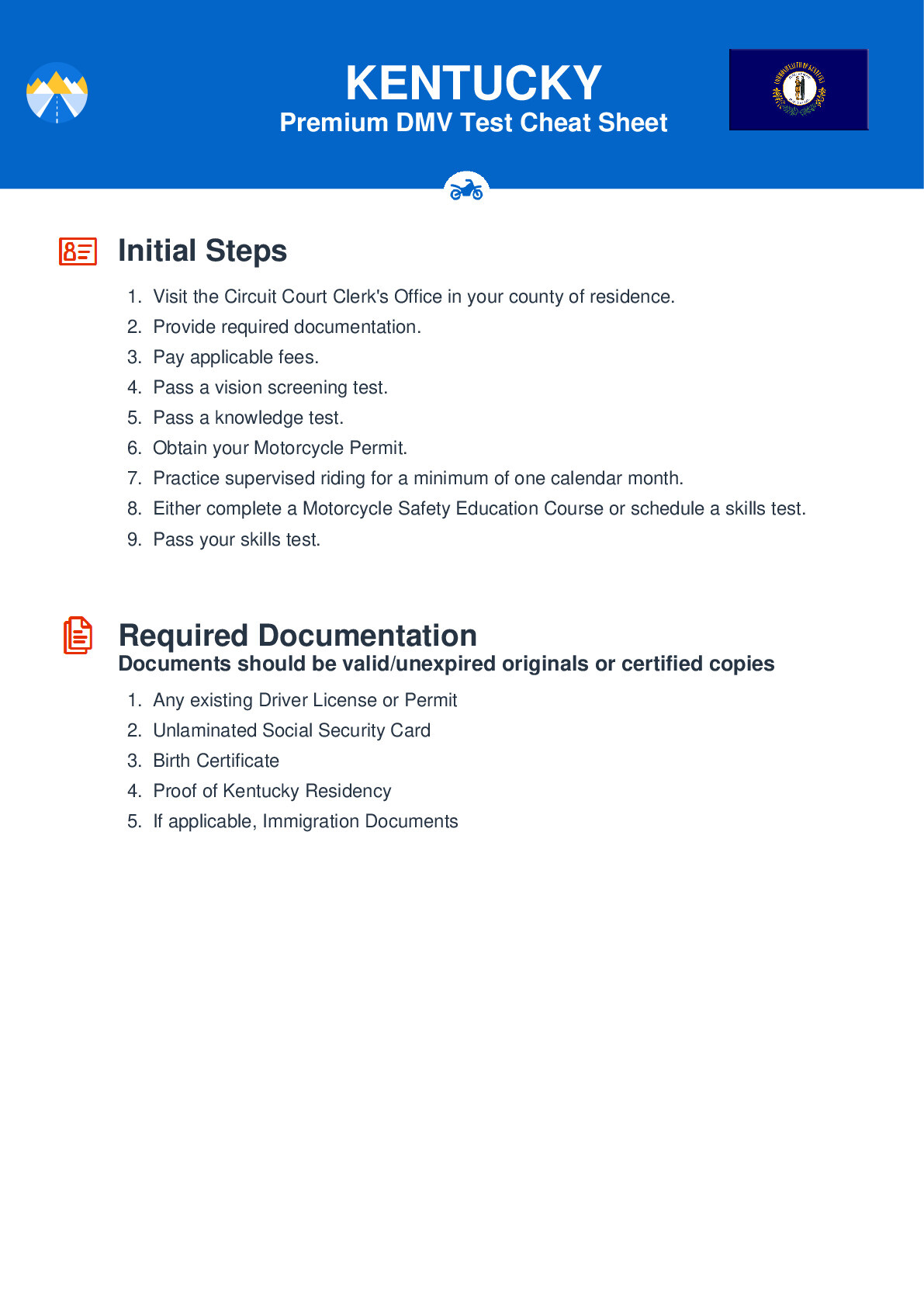 DMV Cheat Sheets 1