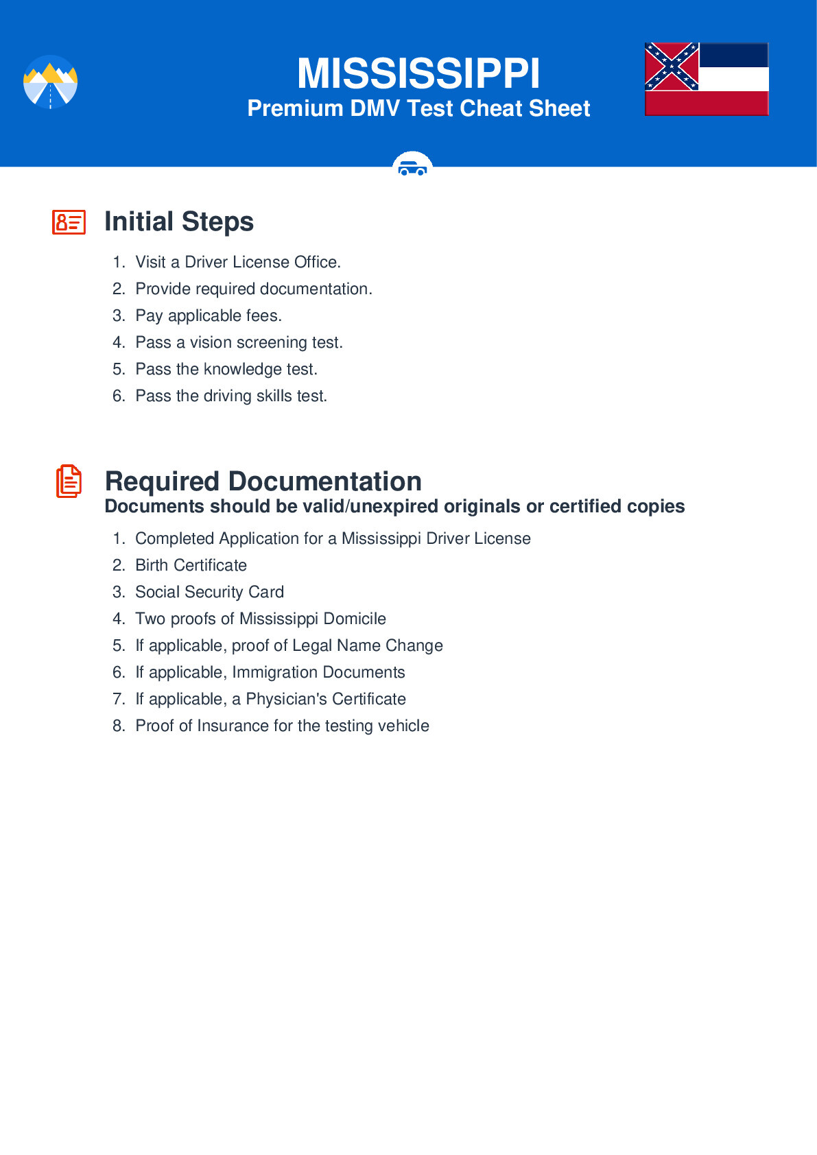 DMV Cheat Sheets 1
