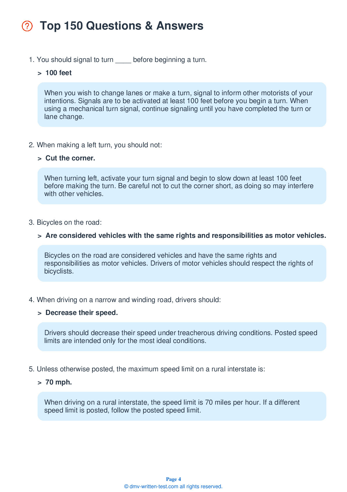 DMV Cheat Sheets 3
