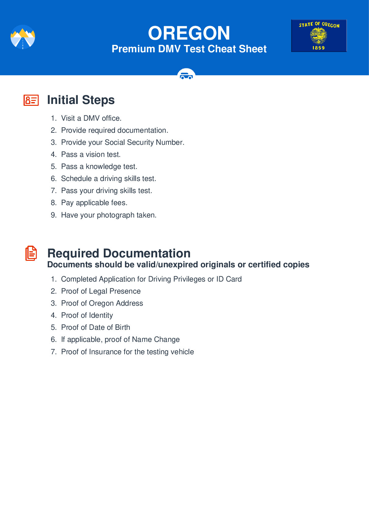 DMV Cheat Sheets 1