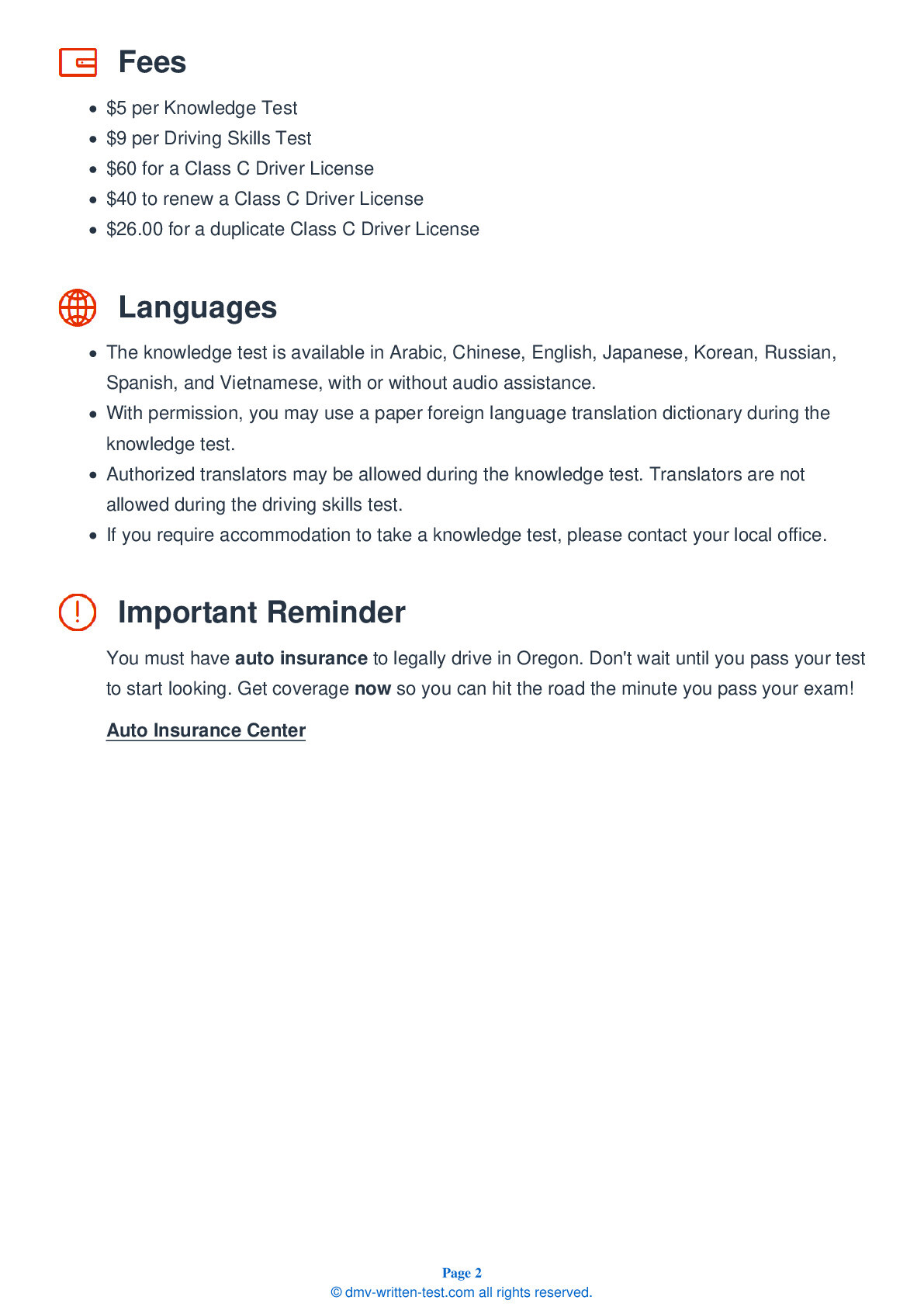 DMV Cheat Sheets 2