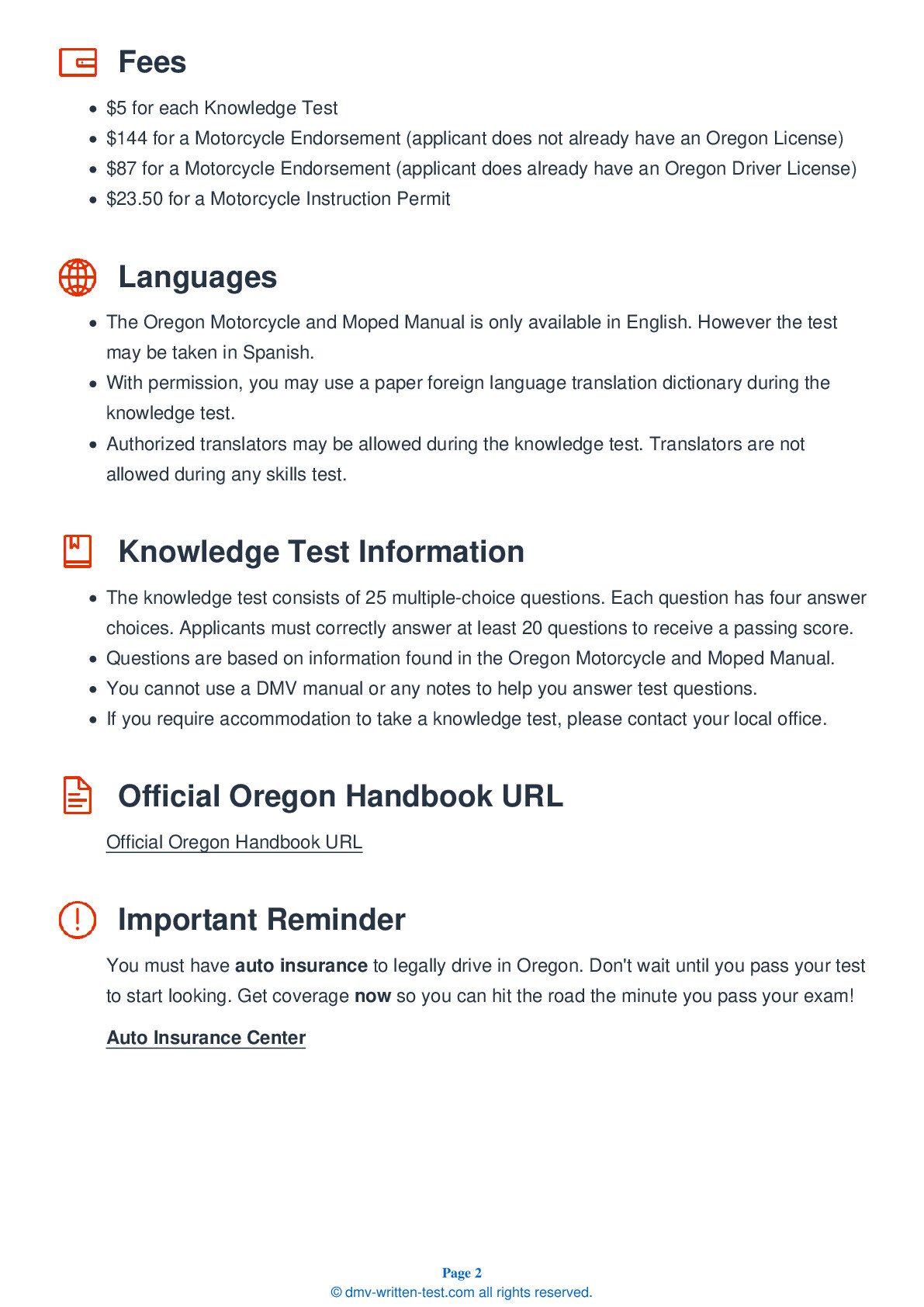 DMV Cheat Sheets 2