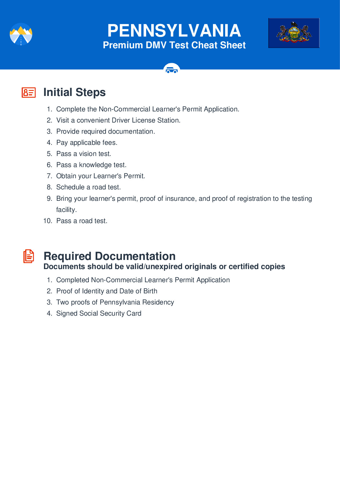 DMV Cheat Sheets 1