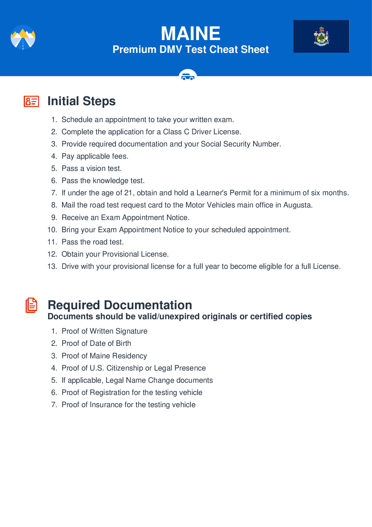 DMV Cheat Sheets 1