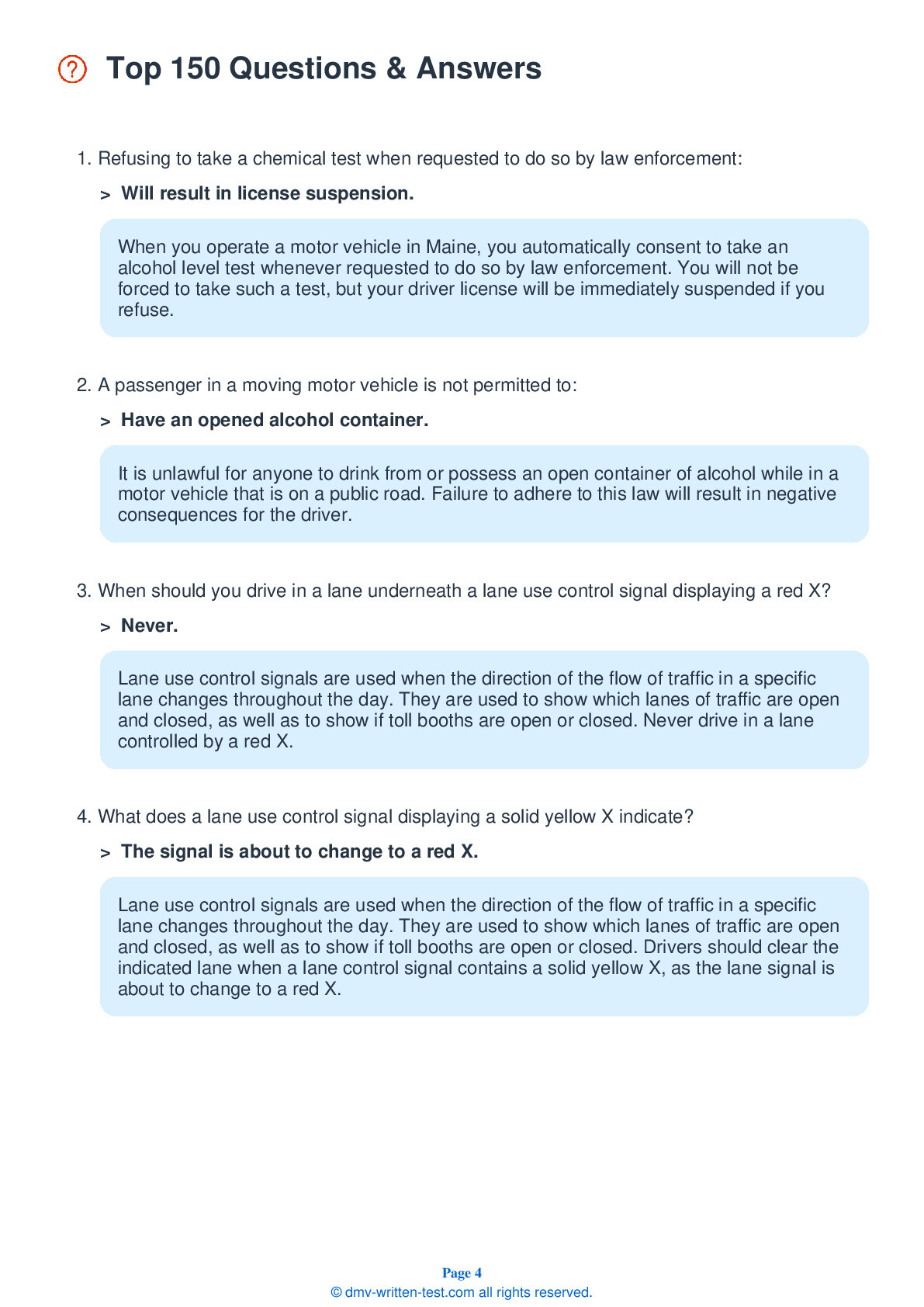DMV Cheat Sheets 3