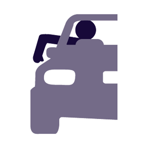 The driver's left arm and hand are extended downward. This hand signal means that the driver plans to: